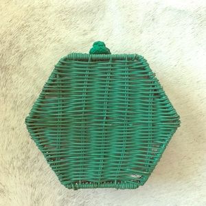 Zara Hexagonal Rattan Wicker Clutch